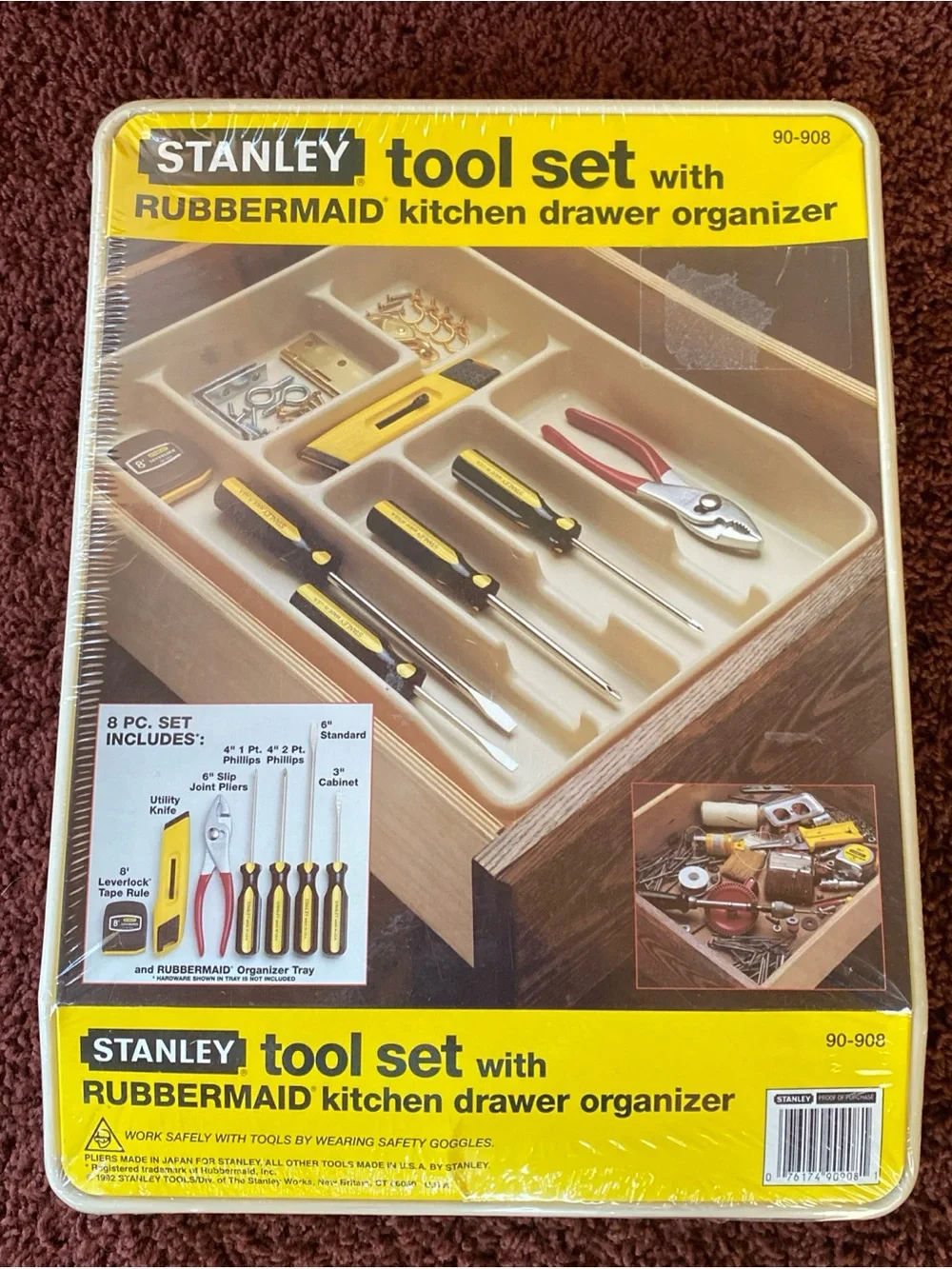 Stanley Tool Set 8 Piece Rubbermaid Organizer Vintage 90s Kitchen New